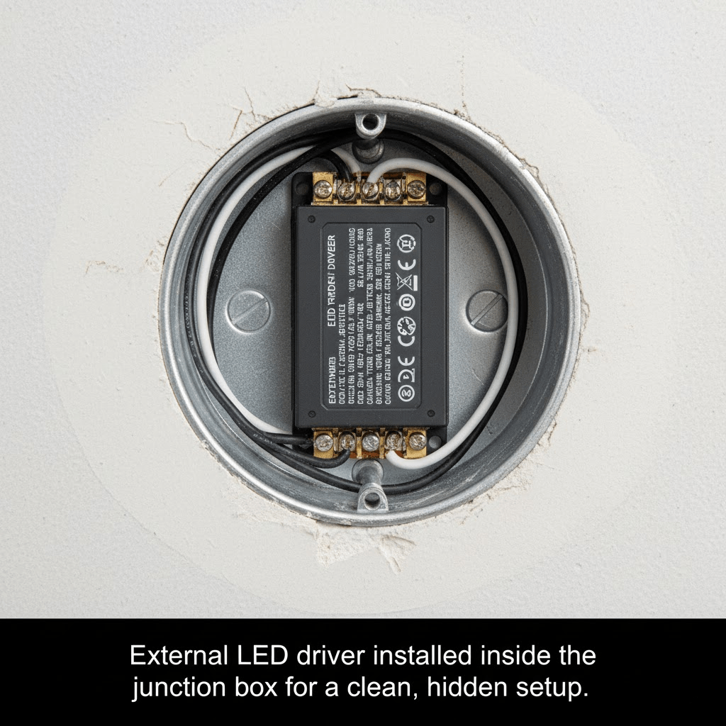 This Ceiling Light Uses an External LED Driver — What That Means (and Why It’s a Good Thing) - Vakkerlight