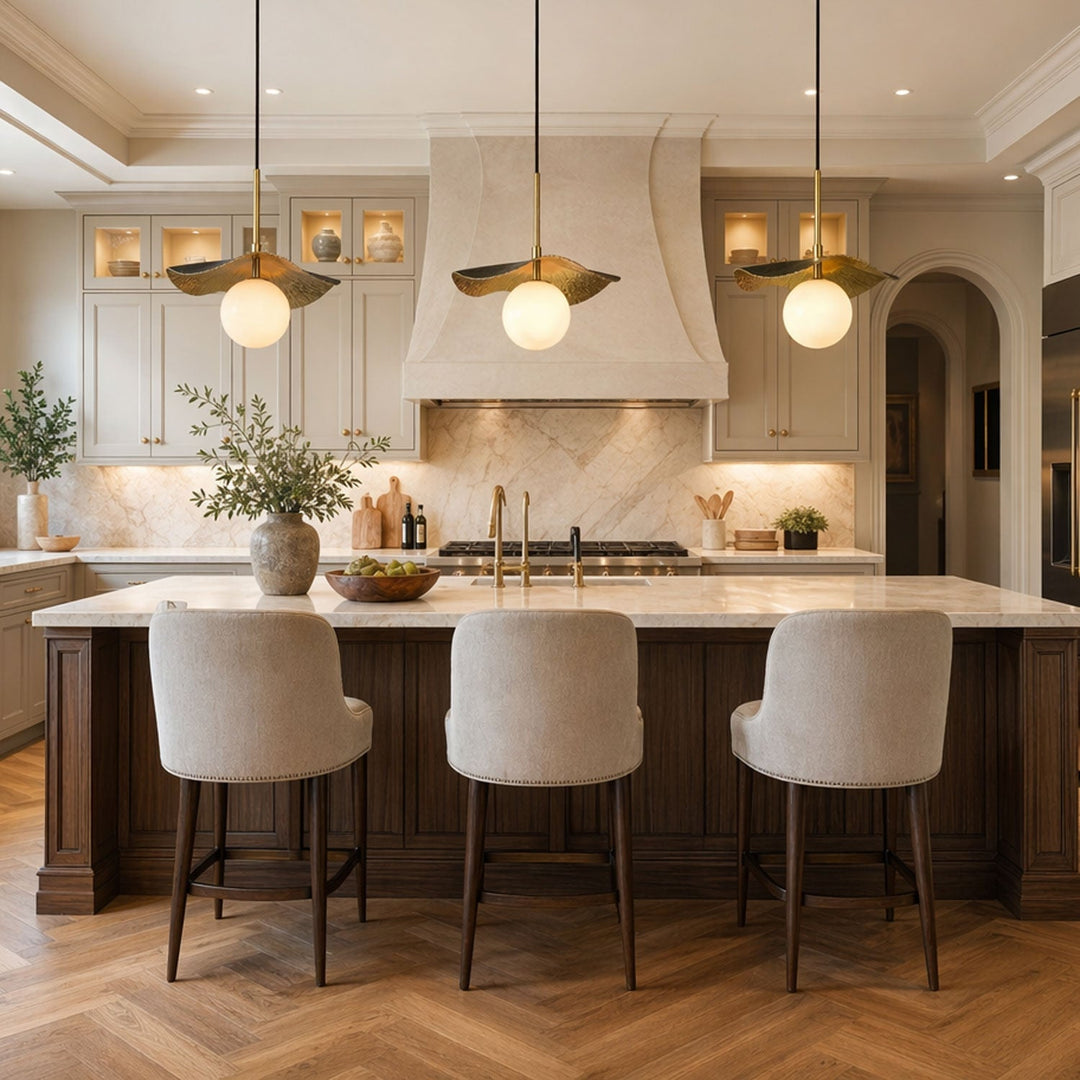 Kitchen Island Goals: Stunning Brass Pendant Lights