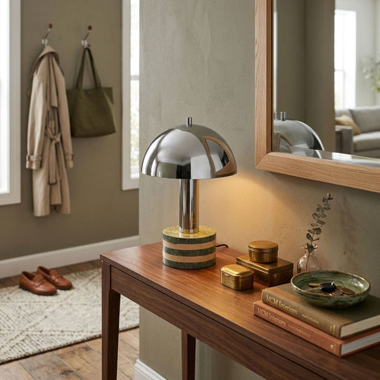 Entryway Inspiration: Making a First Impression with Chrome Table Lamps
