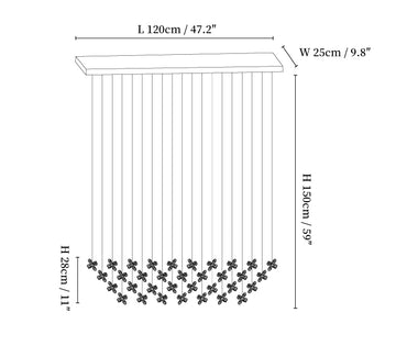 Lampadario Floating Butterfly — Dimension drawings 2