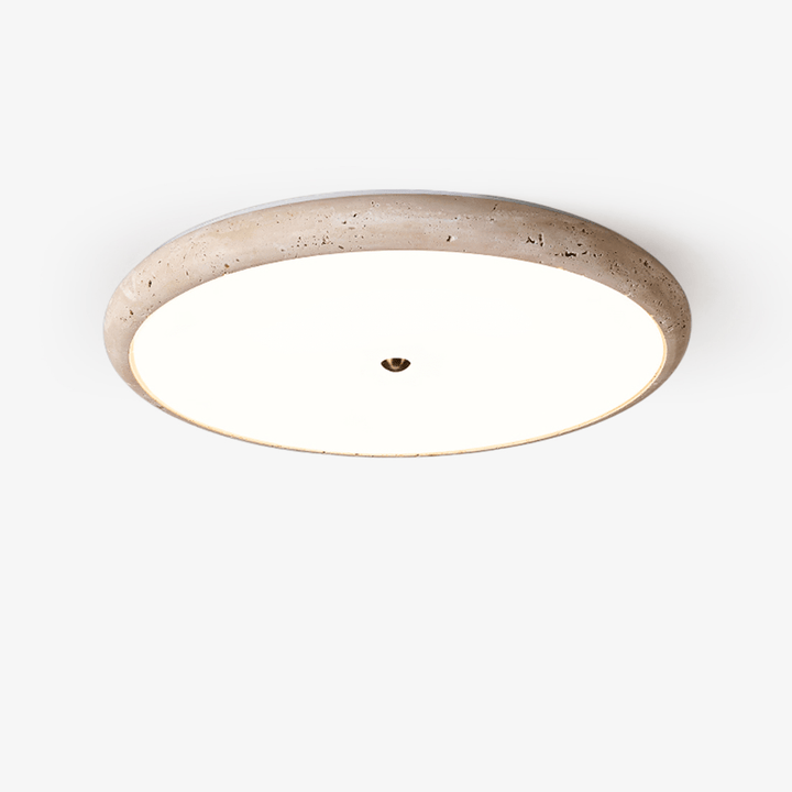 Textured Travertine Disk Ceiling Light - Vakkerlight