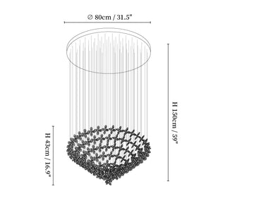 Lampadario Floating Butterfly — Dimension drawings 4