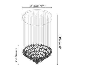 Lampadario Floating Butterfly — Dimension drawings 5