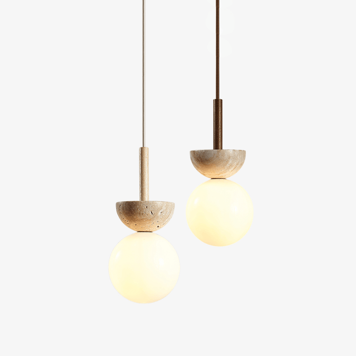 Travertine Half Duo Pendant Light - Vakkerlight