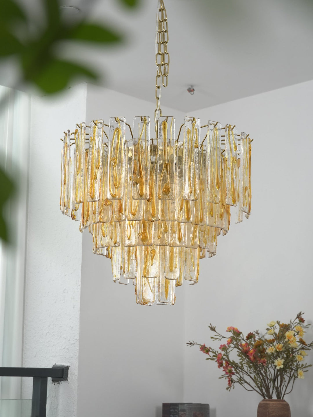 Golden Amber Murano Glass Chandelier - Vakkerlight
