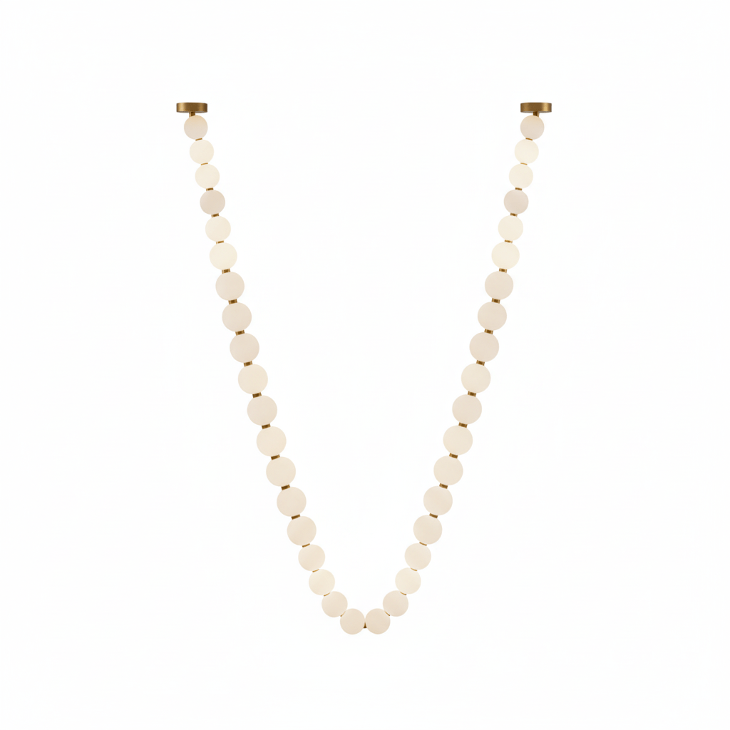 Pearl Glass Necklace Balls Chandelier - Vakkerlight