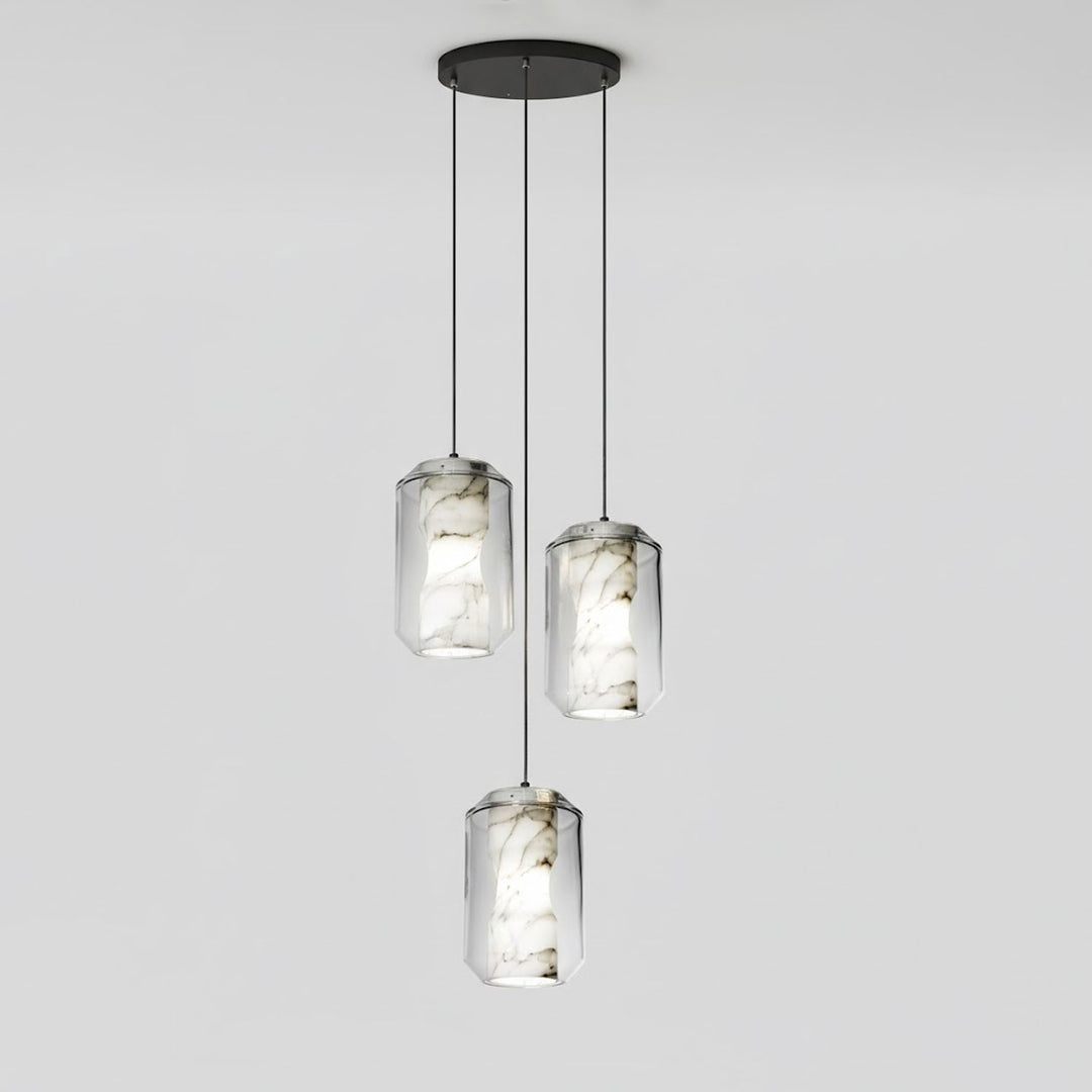 Alabaster Glass Cylinder Pendant Light - Vakkerlight