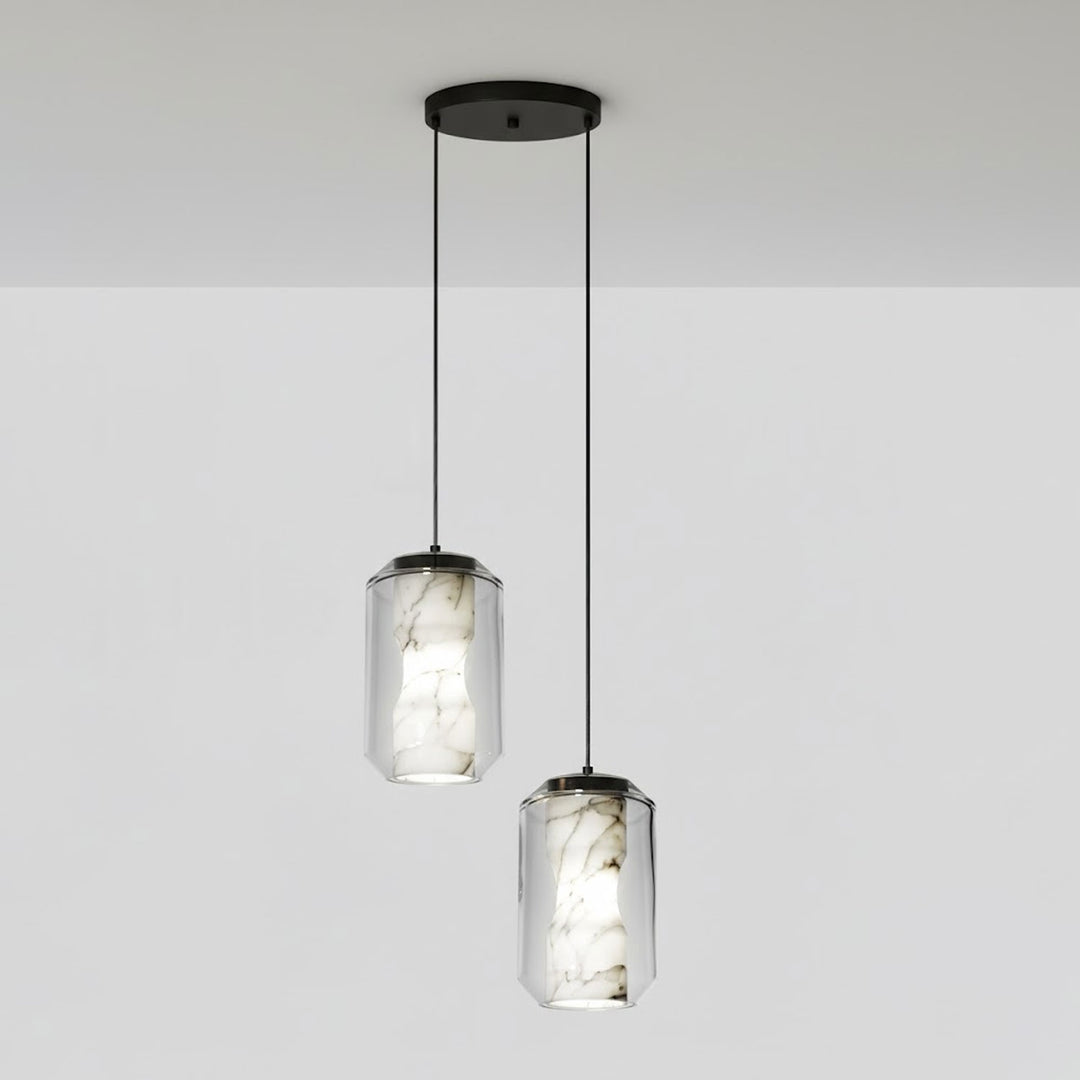 Alabaster Glass Cylinder Pendant Light - Vakkerlight