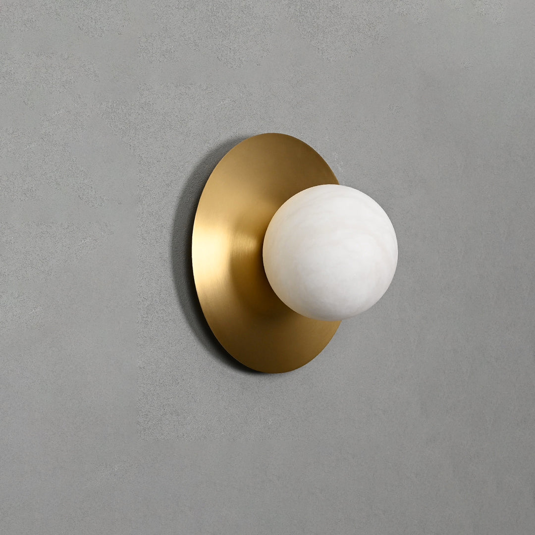 Round Alabaster Orb Sconce - Vakkerlight