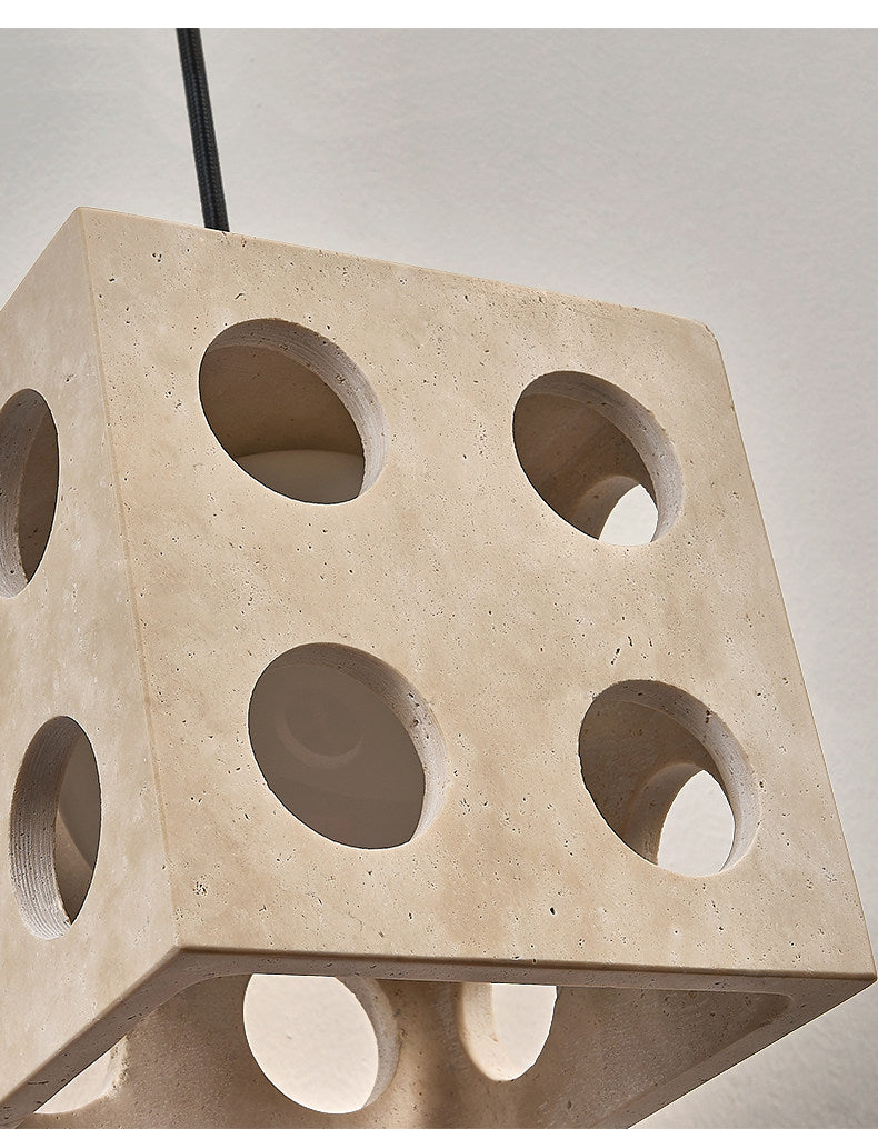 Dice Travertine Pendant Light