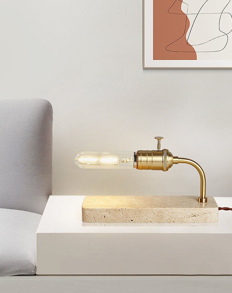 Travertine Vintage Tube Table Lamp - Vakkerlight