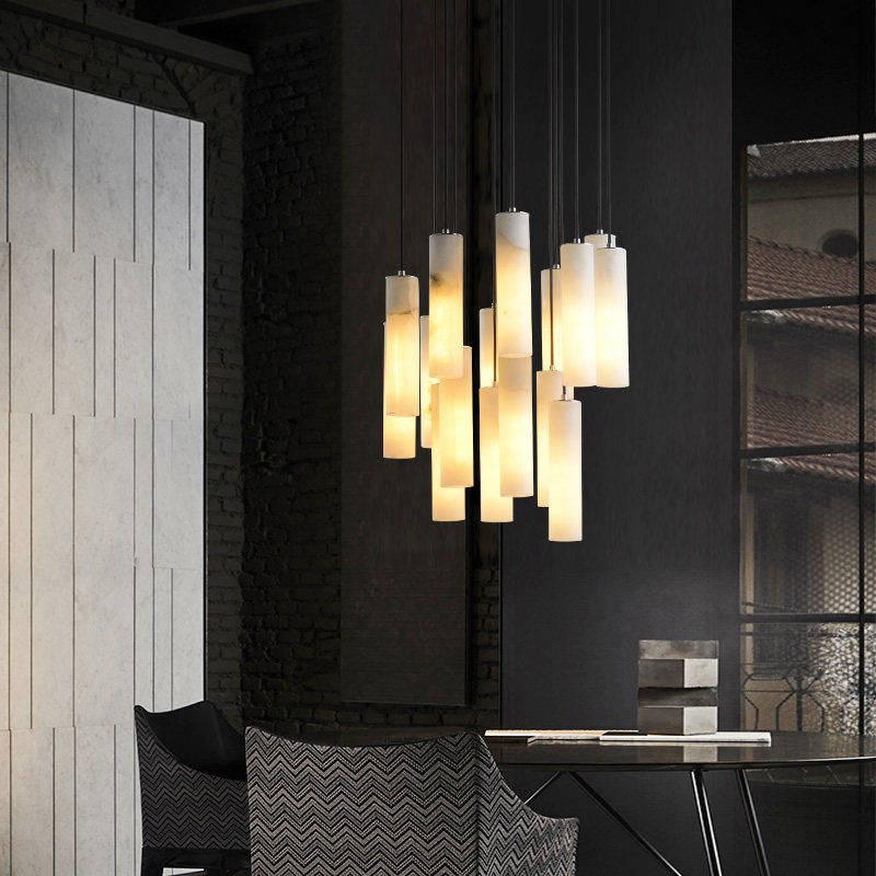 Elongated Alabaster Cluster Pendant Lamp - Vakkerlight