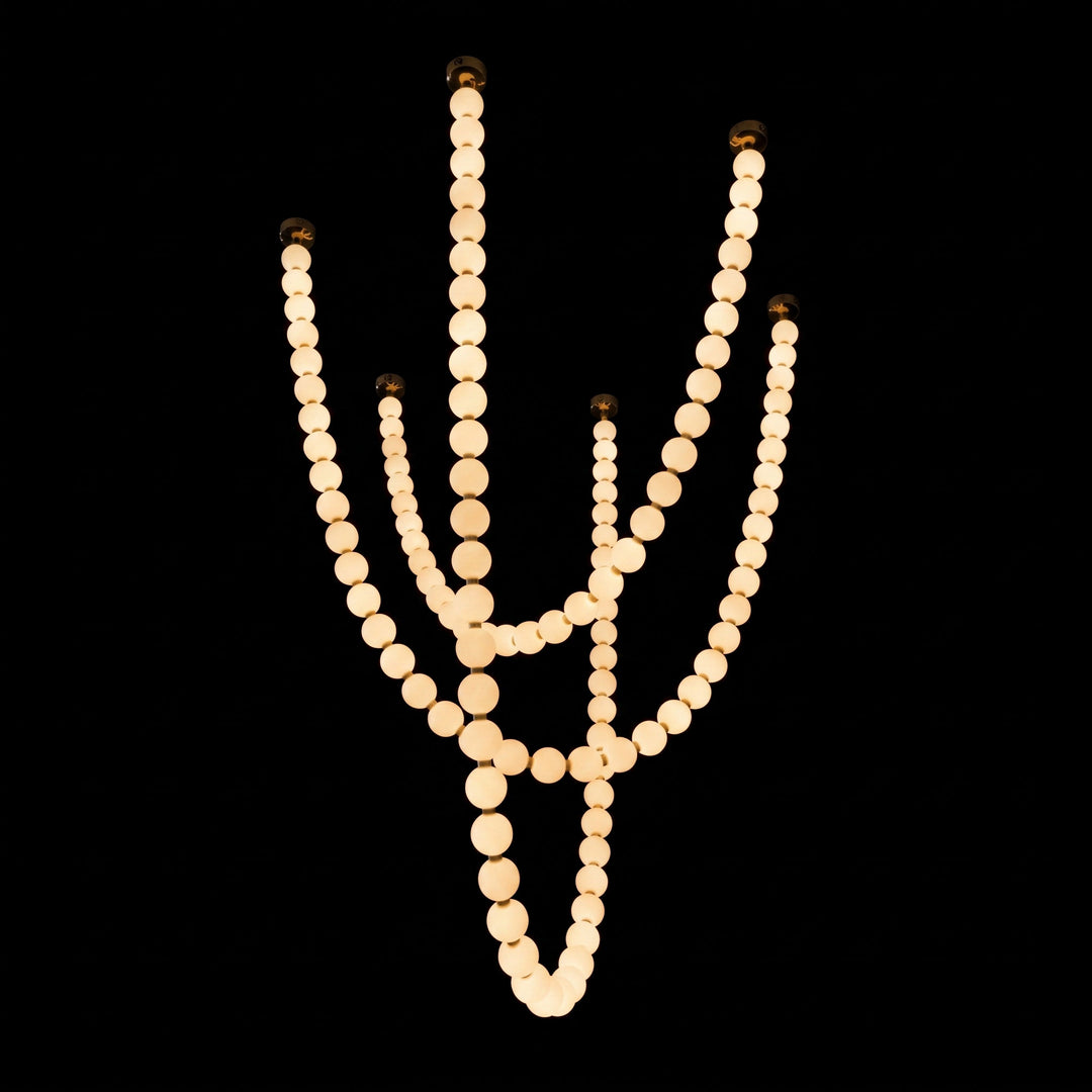 Pearl Glass Necklace Balls Chandelier - Vakkerlight