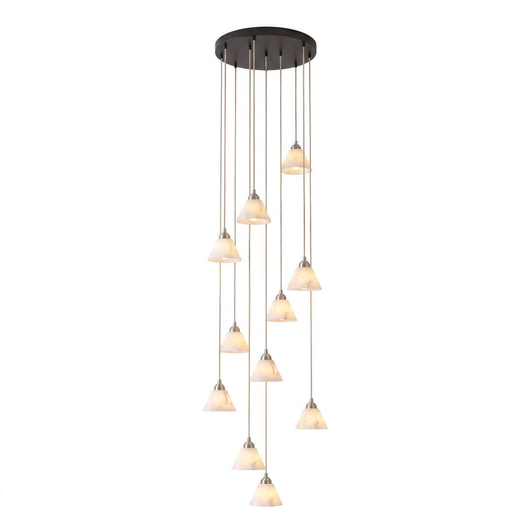 Conical Alabaster Brass Pendant Lamp - Vakkerlight