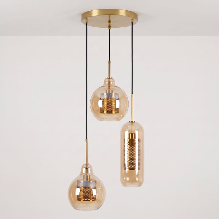 Gecombineerde Chiswick glazen hanglamp 