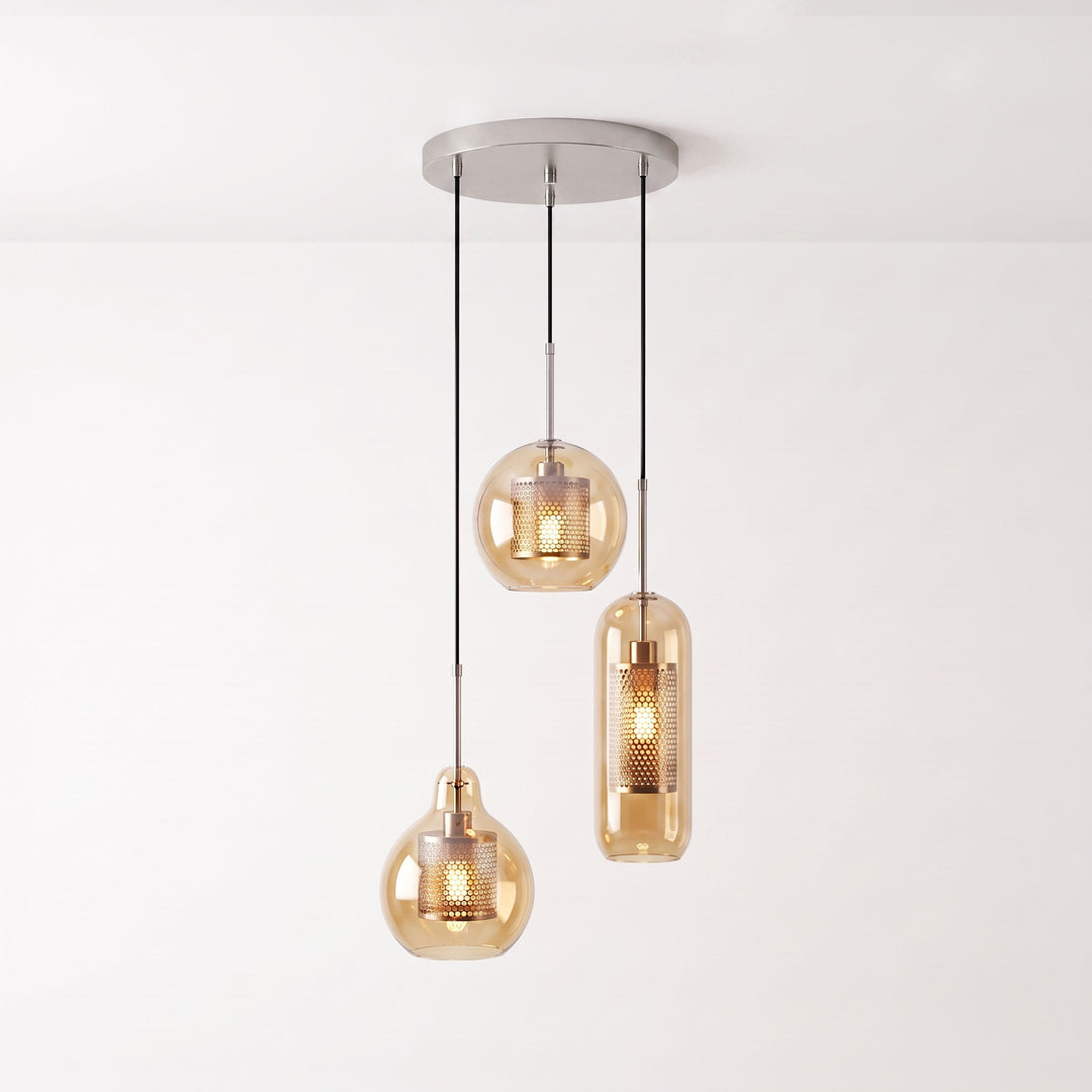Gecombineerde Chiswick glazen hanglamp 