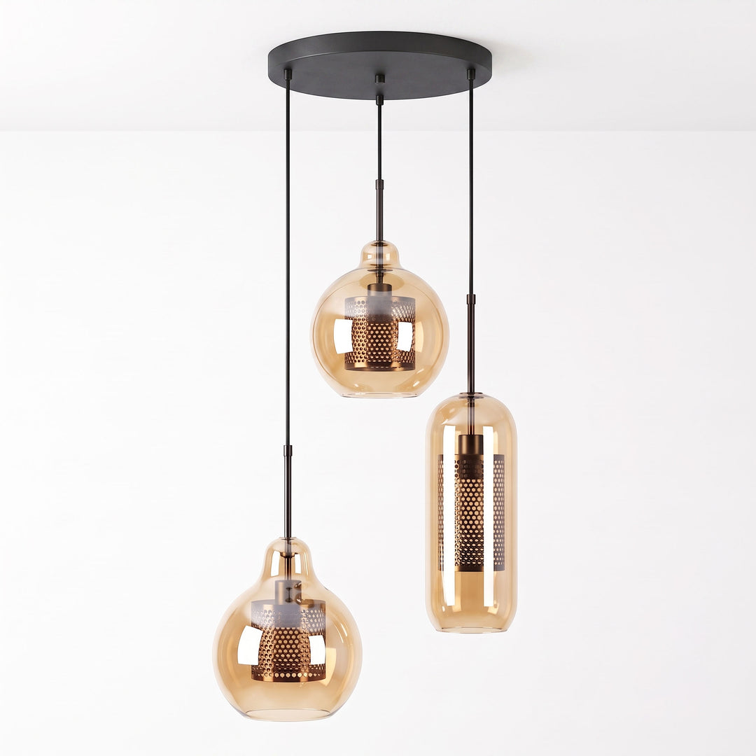 Gecombineerde Chiswick glazen hanglamp 