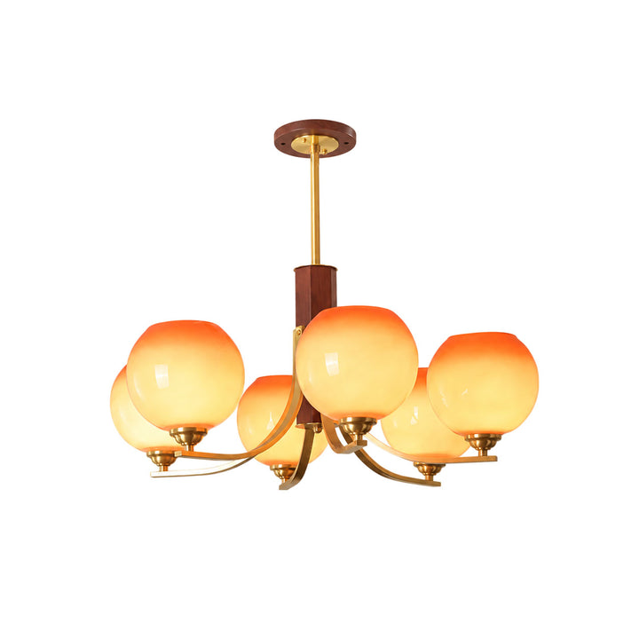 Vintage Caramel Globe Chandelier