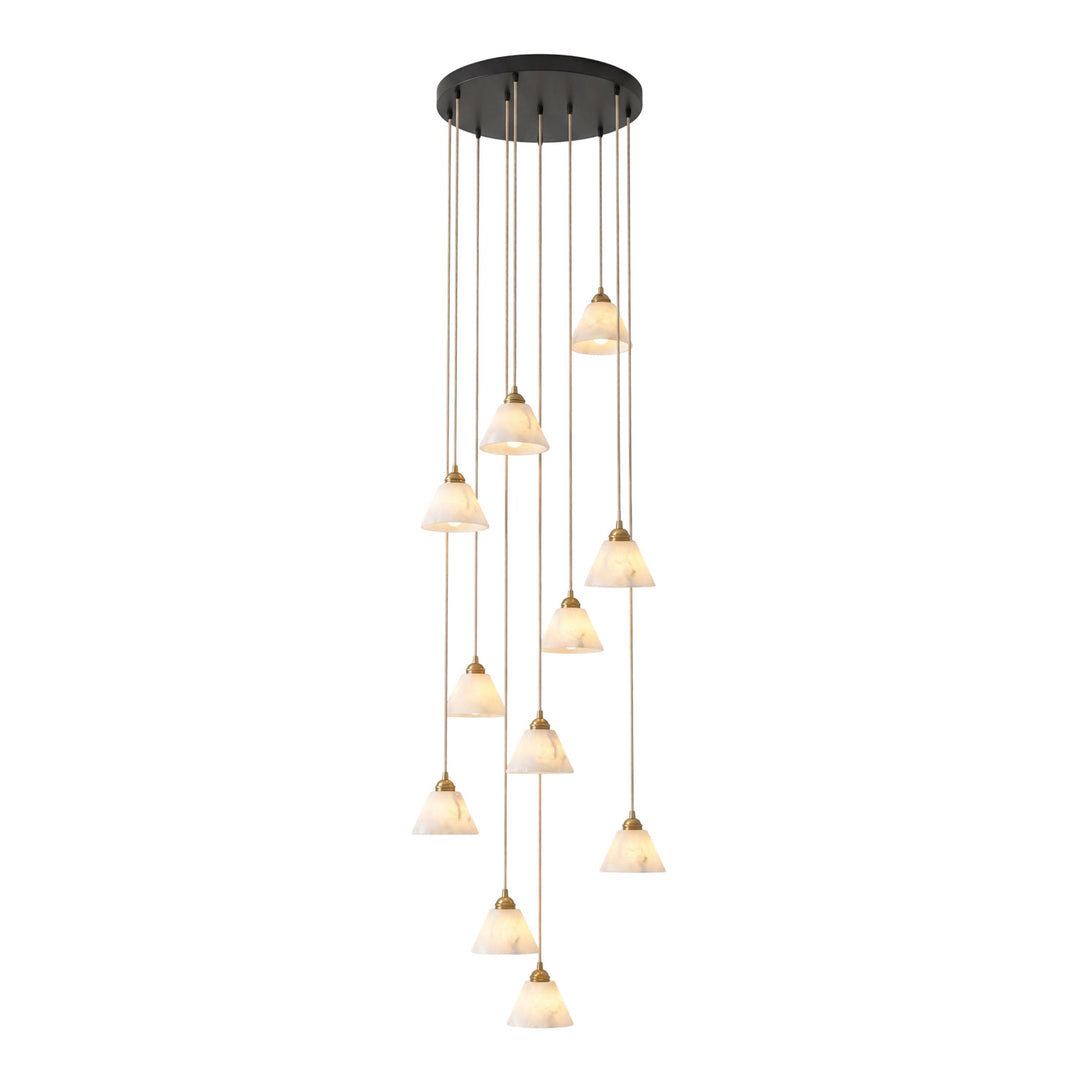Conical Alabaster Brass Pendant Lamp - Vakkerlight