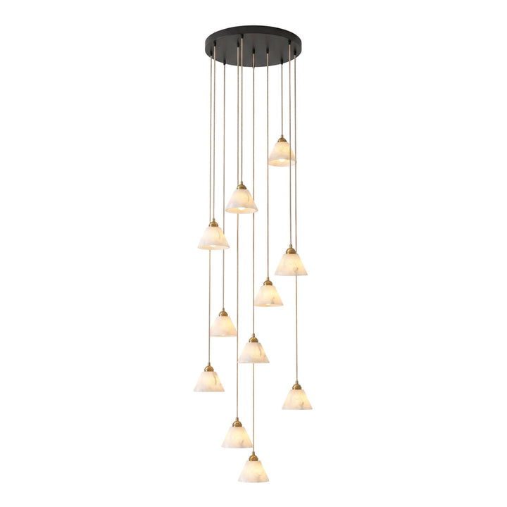 Conical Alabaster Brass Pendant Lamp - Vakkerlight