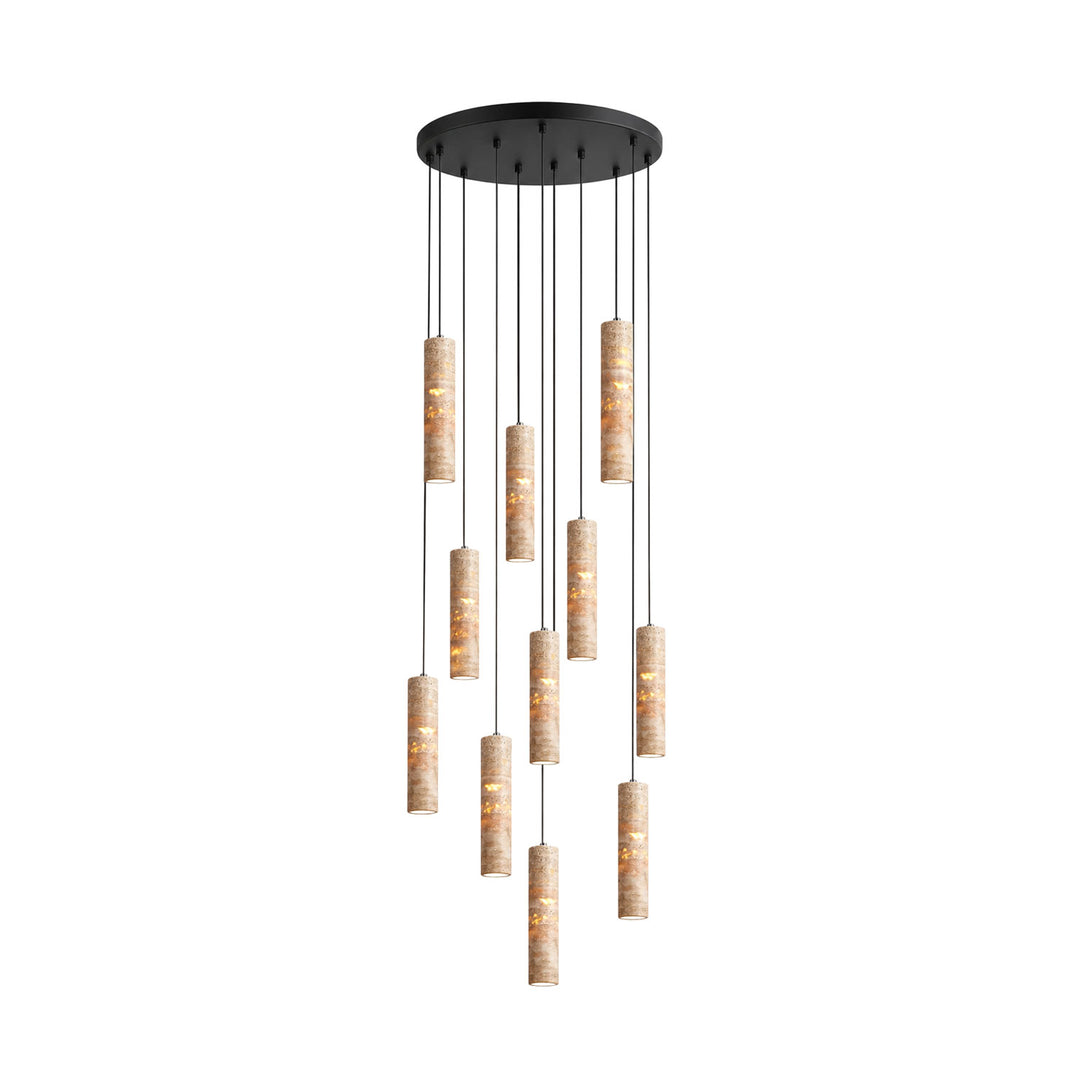 Cylindrical Travertine Pendant Light - Vakkerlight