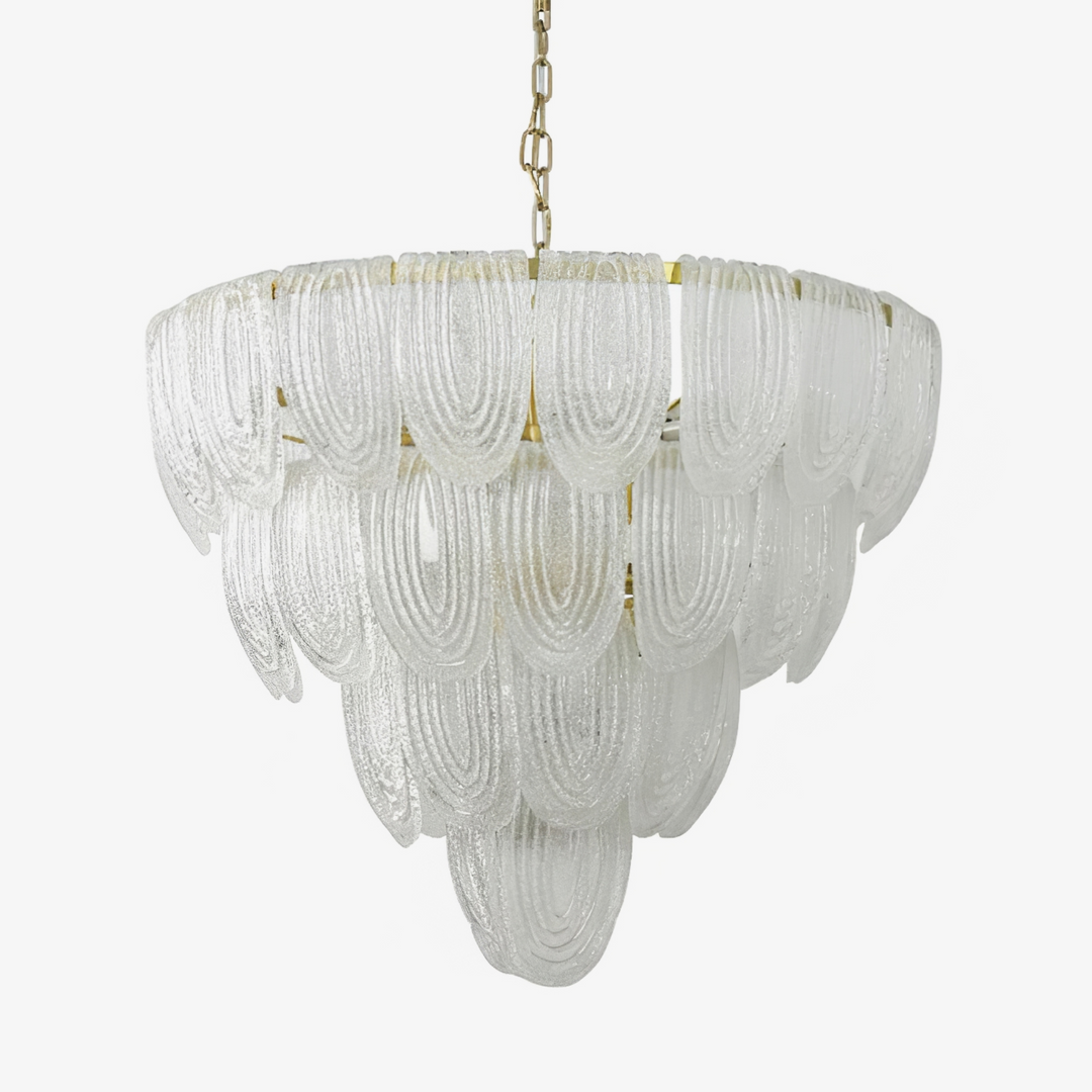 Layered Glass Petal Chandelier