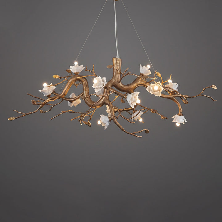 Flower Bloom Branch Brass Chandelier - Vakkerlight