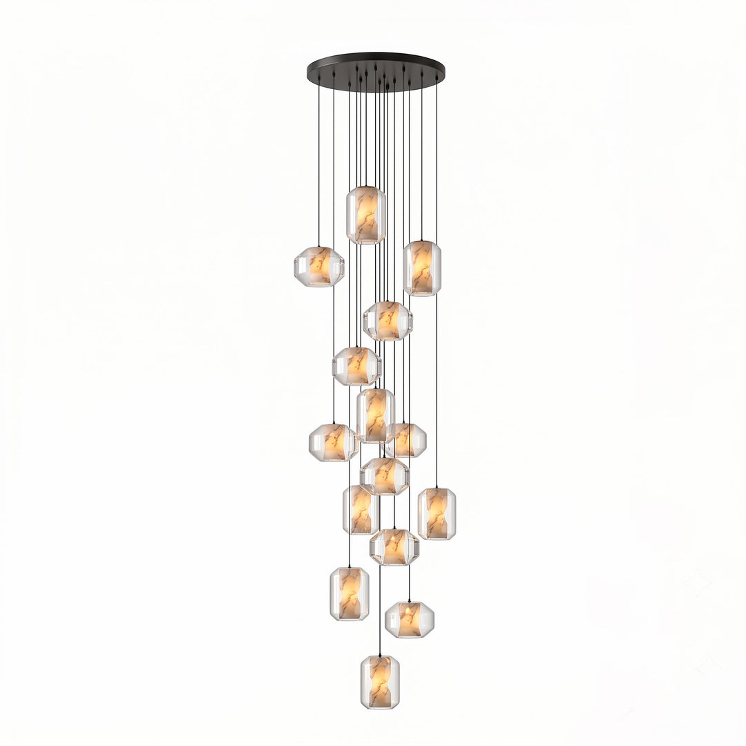 Alabaster Glass Cylinder Pendant Light - Vakkerlight