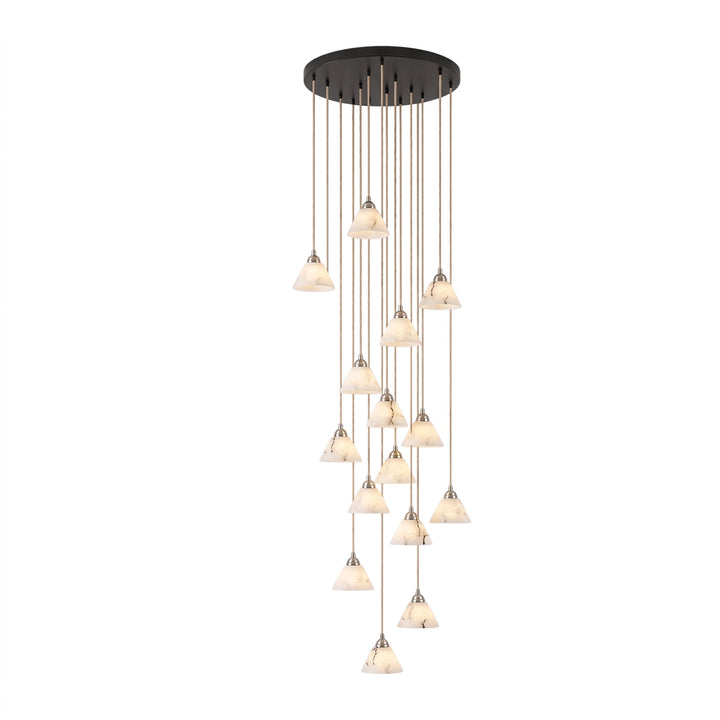 Conical Alabaster Brass Pendant Lamp - Vakkerlight