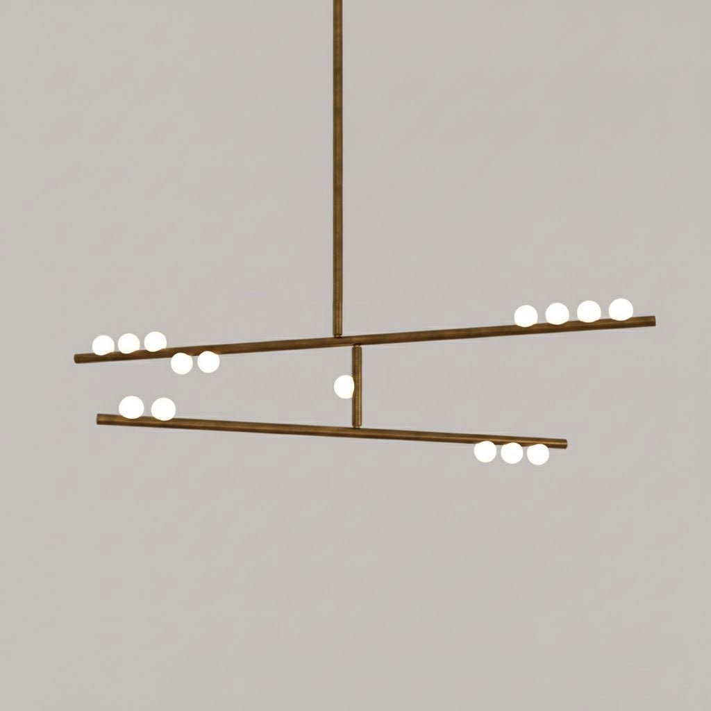 Brass Glass Drop Chandelier - Vakkerlight