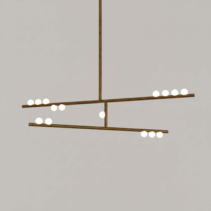 Brass Glass Drop Chandelier - Vakkerlight