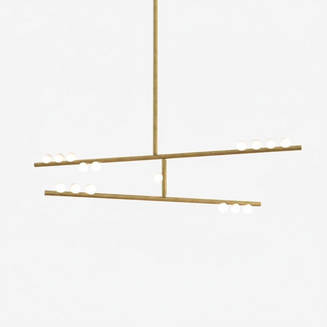 Brass Glass Drop Chandelier - Vakkerlight