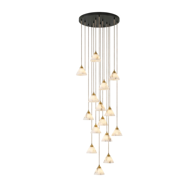 Conical Alabaster Brass Pendant Lamp - Vakkerlight