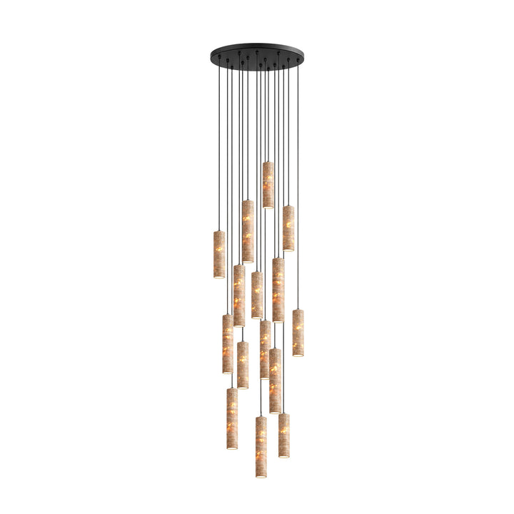 Cylindrical Travertine Pendant Light - Vakkerlight
