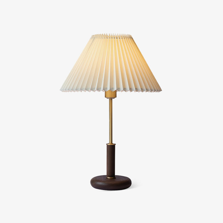 Pleated Walnut Table Lamp - Vakkerlight