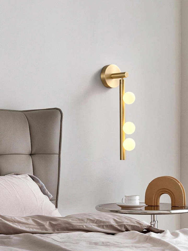 Brass Glass Tube Plug-in Wall Lamp