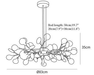 LED Firefly Sputnik Chandelier — Dimension drawings 2