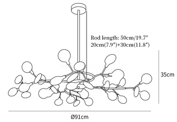 LED Firefly Sputnik Chandelier — Dimension drawings 3