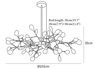 LED Firefly Sputnik Chandelier — Dimension drawings 4