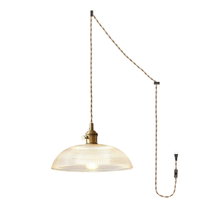 Ribbed Spiral Pendant Swag Light - Vakkerlight