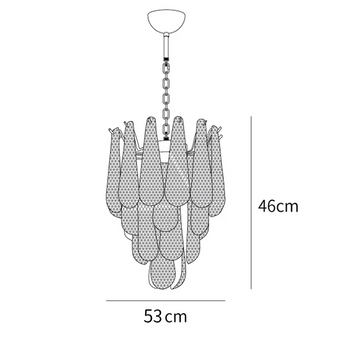 Lampadario a Cascata Grid Glass — Dimension drawings 2