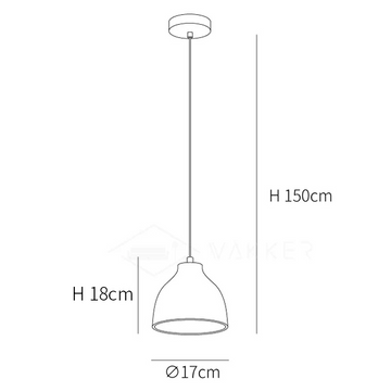 Resin Bowl Pendant Lamp — Dimension drawings 1