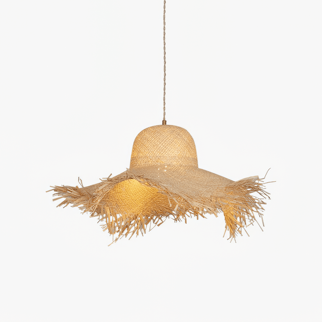 Rattan Straw Hat Pendant Light - Vakkerlight