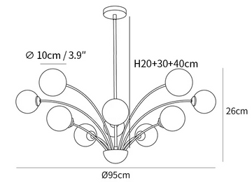 Millender Chandelier — Dimension drawings 3