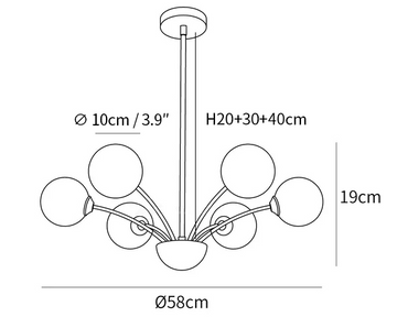 Millender Chandelier — Dimension drawings 1