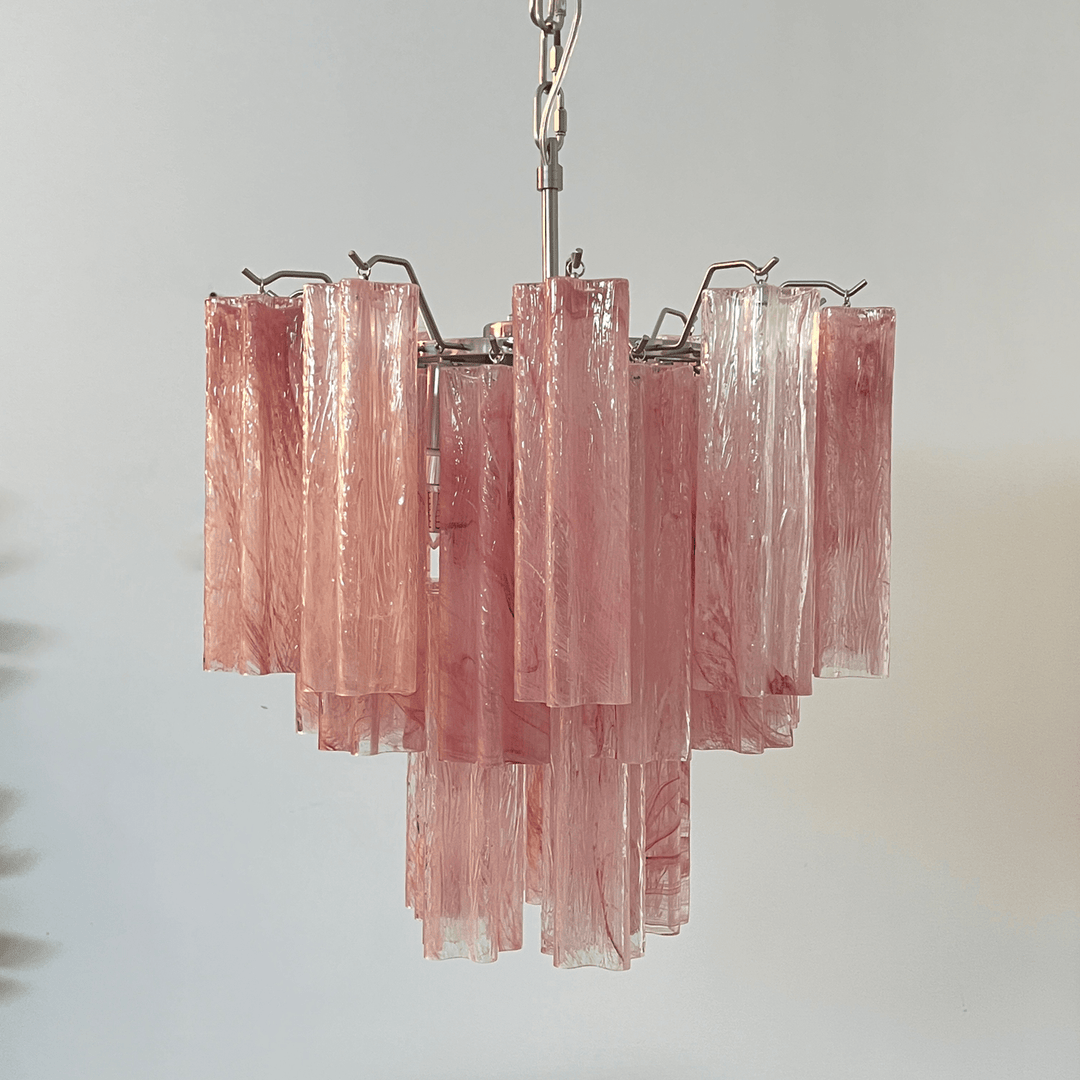 Pink Glass Tubes Chandelier - Vakkerlight