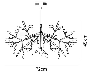 Black Firefly LED Chandelier — Dimension drawings 2