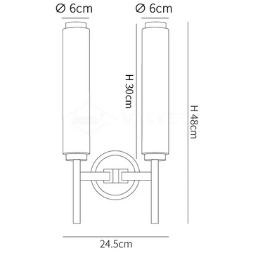 Brindisi Alabaster Wall Sconce — Dimension drawings 2