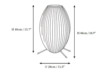 Tripod Bubble Table Lamp — Dimension drawings 1