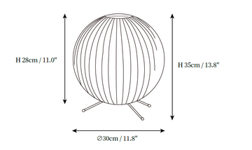 Tripod Bubble Table Lamp — Dimension drawings 2